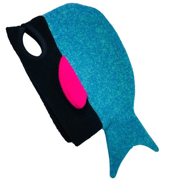 Bula Whimsical Whale Fish Mask Hat For Kids & Adults In Teal Pink Vintage - Picture 5 of 12